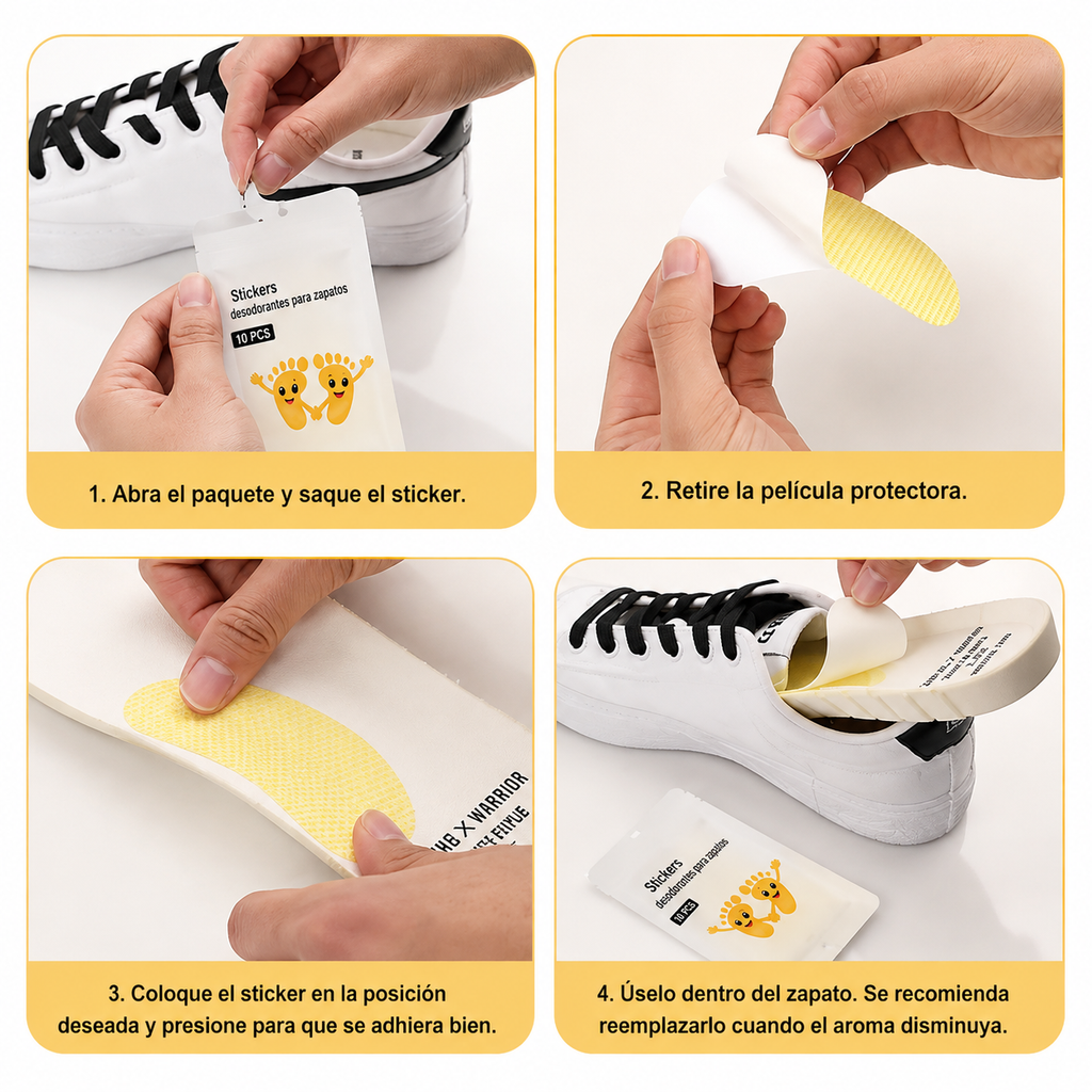 10 Pcs Desodorante para Zapatos – Stickers Anti-Olor con Aroma Fresco y Frutal